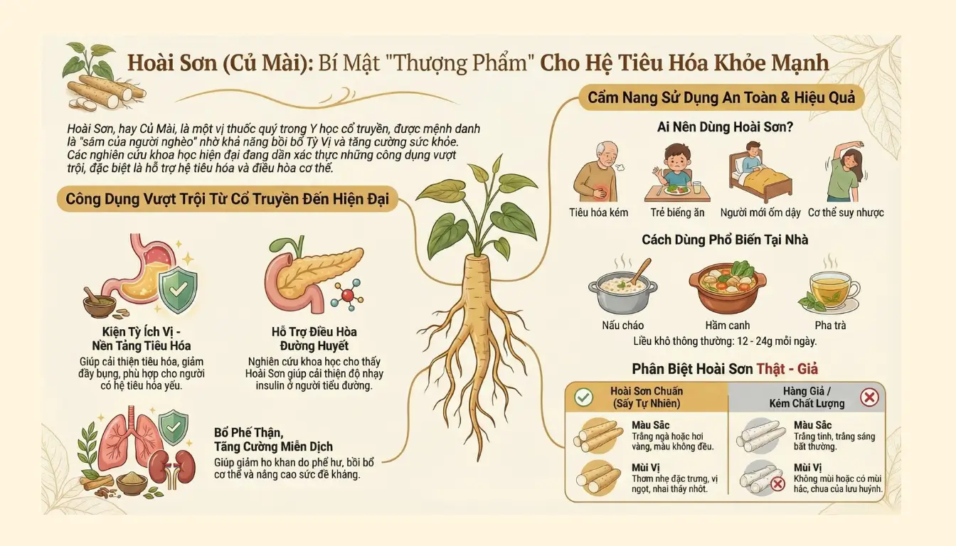 Bột Hoài Sơn có công dụng tốt như thế nào?
